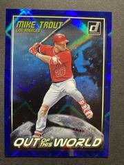Mike Trout [Blue] Baseball Cards 2018 Panini Donruss Out of This World Prices