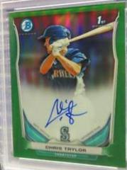 Chris Taylor [Chrome Green Refractor] #CT Baseball Cards 2014 Bowman Prospect Autograph Prices