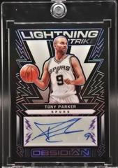 Tony Parker [Purple] #LSS-TPK Basketball Cards 2021 Panini Obsidian Lightning Strike Signatures Prices