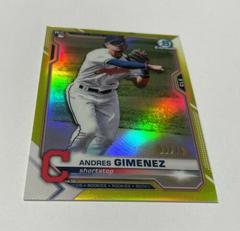 Andres Gimenez [Yellow Refractor] Baseball Cards 2021 Bowman Chrome Prices