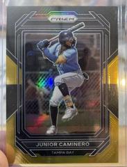 Junior Caminero [Black Gold] #124 Baseball Cards 2023 Panini Prizm Prices