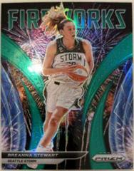 Breanna Stewart [Green] Basketball Cards 2022 Panini Prizm WNBA Fireworks Prices