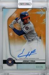 Jeremy Pena [Orange Refractor] #JP Baseball Cards 2020 Bowman Sterling Prospect Autographs Prices
