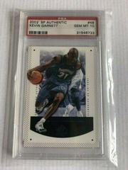 Kevin Garnett Basketball Cards 2002 SP Authentic Prices