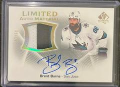 Brent Burns Hockey Cards 2021 SP Authentic Limited Auto Material Prices