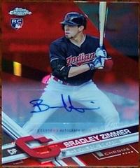 Bradley Zimmer [Red Refractor] Baseball Cards 2017 Topps Chrome Rookie Autographs Prices