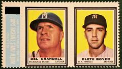 Del Crandall [Clete Boyer] Baseball Cards 1962 Topps Stamp Panels Prices