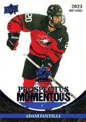 Adam Fantilli [Blue] Hockey Cards 2023 Upper Deck Team Canada Juniors Prospectus Momentous Prices