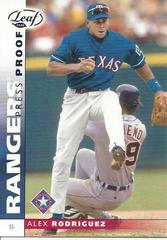 Alex Rodriguez [Blue Press Proof] #49 Baseball Cards 2002 Leaf Prices