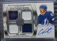 Cal Foote [Autograph] #F-CF Hockey Cards 2020 Upper Deck The Cup Foundations Quad Jersey Prices