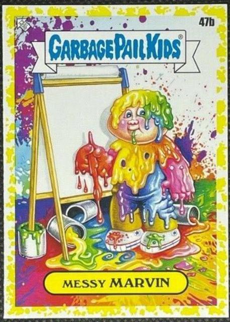 Messy MARVIN [Yellow] #47b Garbage Pail Kids Late To School