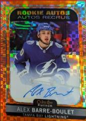 Alex Barre Boulet [Orange Checkers] Hockey Cards 2021 O-Pee-Chee Rookie Autographs Prices