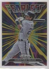 Christian Yelich [Gold Prizm] #FL-7 Baseball Cards 2022 Panini Prizm Fearless Prices