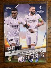Karim Benzema, Vini Jr. #PP-9 Soccer Cards 2022 Topps UEFA Club Competitions Premium Partnerships Prices