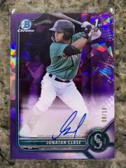 Jonatan Clase [Purple] #BSPA-JC Baseball Cards 2022 Bowman Chrome Sapphire Autographs Prices