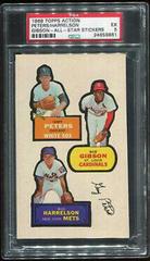 Bob Gibson, Bud Harrelson, Gary Peters Baseball Cards 1968 Topps Action All Star Stickers Prices