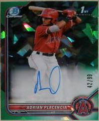 Adrian Placencia [Green Atomic Refractor] #CPA-APA Baseball Cards 2022 Bowman Chrome Prospect Autographs Prices