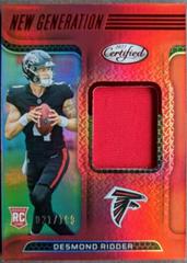 Desmond Ridder [Red] Football Cards 2022 Panini Certified New Generation Jerseys Mirror Prices