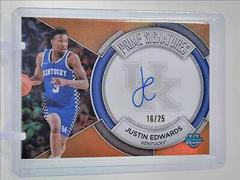 Justin Edwards [Orange] #PCS-JE Basketball Cards 2023 Bowman Chrome University Prime Signatures Prices