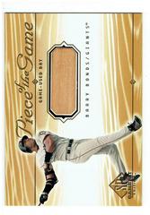 Barry Bonds #BB Baseball Cards 2001 SP Game Bat Piece of the Game Prices