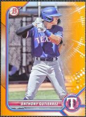 Anthony Gutierrez [Orange] #BD-110 Baseball Cards 2022 Bowman Draft Prices
