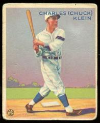 Chuck Klein #128 Baseball Cards 1933 Goudey Prices