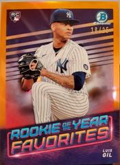 Luis Gil [Orange] Baseball Cards 2022 Bowman Rookie of the Year Favorites Prices
