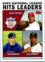 Albert Pujols, Todd Helton, Edgar Renteria #343 Baseball Cards 2004 Topps Prices