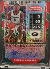 Anthony Edwards [Ticket Stub Autograph] #51 Basketball Cards 2020 Panini Contenders Draft Picks Prices