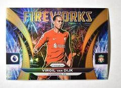 Virgil van Dijk [Orange] Soccer Cards 2022 Panini Prizm Premier League Fireworks Prices