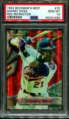 Sammy Sosa [Red Refractor] #70 Baseball Cards 1994 Bowman's Best Prices