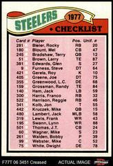 Steelers Checklist #222 Football Cards 1977 Topps Prices