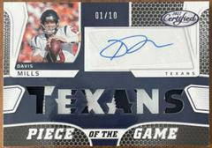 Davis Mills [Purple] #PGS-DM Football Cards 2022 Panini Certified Piece of the Game Signatures Prices