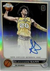 Alexandre Sarr #CA-AS2 Basketball Cards 2022 Topps Chrome OTE Overtime Elite Autographs Prices
