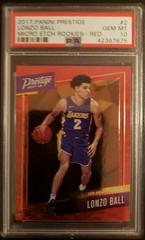Lonzo Ball [Red] #2 Basketball Cards 2017 Panini Prestige Micro Etch Rookies Prices