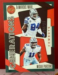 DeMarcus Ware, Micah Parsons [Green] #GEN-3 Football Cards 2023 Panini Legacy Generations Prices