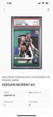 Keegan Murray [Green] Basketball Cards 2022 Panini Donruss Optic The Rookies Prices