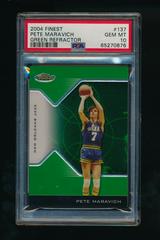 Pete Maravich [Green Refractor] #137 Basketball Cards 2004 Finest Prices