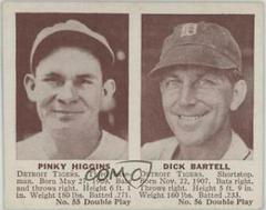 Pinky Higgins, Dick Bartell Baseball Cards 1941 Double Play Prices