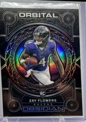Zay Flowers [Red Electric Etch] #3 Football Cards 2023 Panini Obsidian Orbital Prices