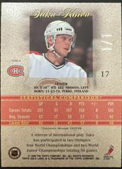 Saku Koivu [Class 3] #17 Hockey Cards 1998 Topps Gold Label Prices