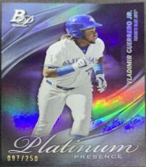 Vladimir Guerrero Jr. [Purple] #PP-2 Baseball Cards 2019 Bowman Platinum Presence Prices