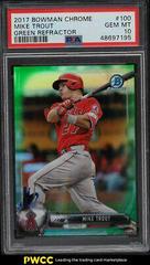 Mike Trout [Green Refractor] #100 Baseball Cards 2017 Bowman Chrome Prices