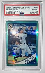 Aaron Judge [Looking Up Aqua] #114 Baseball Cards 2018 Panini Donruss Optic Prices