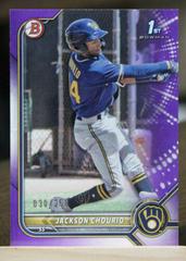 Jackson Chourio [Purple] #BP-79 Baseball Cards 2022 Bowman Paper Prospects Prices