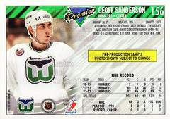 Geoff Sanderson #156 Hockey Cards 1993 Topps Premier Prices