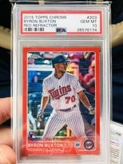 Byron Buxton [Red Refractor] #203 Baseball Cards 2015 Topps Chrome Prices