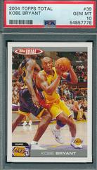 Kobe Bryant Basketball Cards 2004 Topps Total Prices