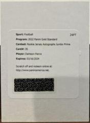 Dameon Pierce [Prime] Football Cards 2022 Panini Gold Standard Rookie Jersey Autographs Jumbo Prices