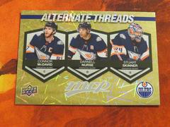 Connor McDavid, Darnell Nurse, Stuart Skinner [Gold] #AT-15 Hockey Cards 2023 Upper Deck MVP Alternate Threads Prices